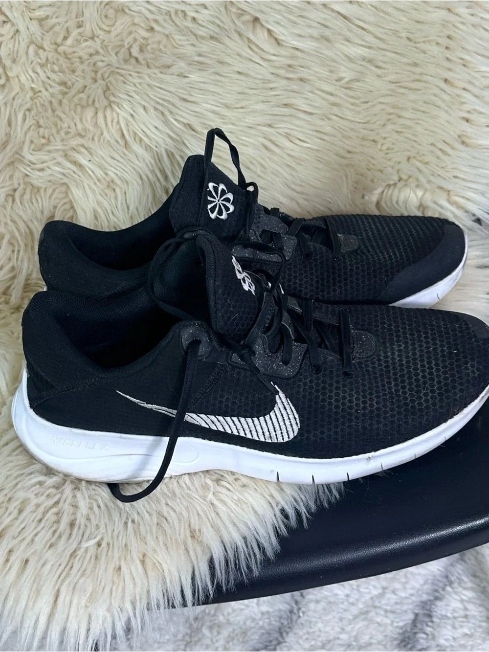 Nike Black and White Mesh Trainers